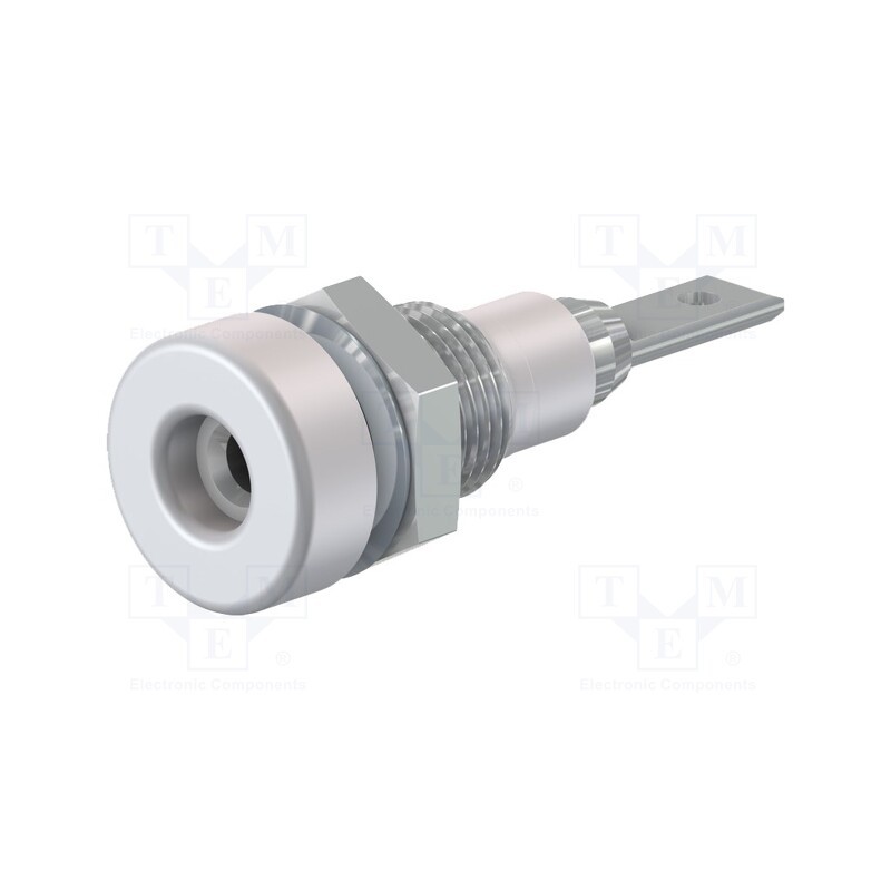 1 pcs x STu00c4UBLI - 23.0040-29 - Socket, 2mm banana, 10A, 23mm, white, soldered,on panel, insulated