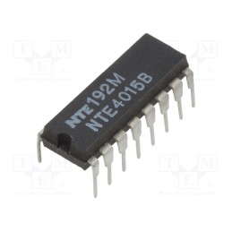 1 pcs x NTE Electronics - NTE4015B - IC: digital, 4bit,static shift register, Ch: 2, CMOS, THT, DIP16