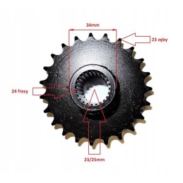 Output sprocket with sleeve 428h 23 with shafts 25 23 ATV