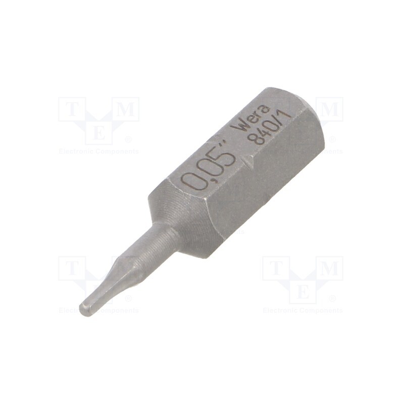 1 pcs x WERA - 5135060001 - Screwdriver bit, Hex Plus key, HEX 0,05', Overall len: 25mm