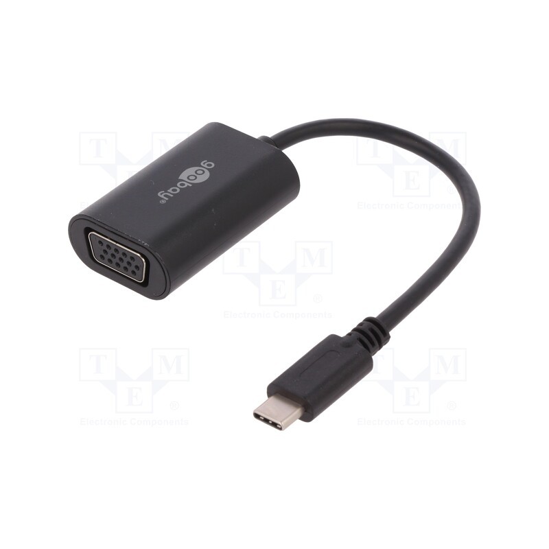 1 pcs x Goobay - 38531 - Adapter, USB 3.0, D-Sub 15pin HD socket,USB C plug, 0.2m, black