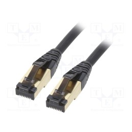 1 pcs x GEMBIRD - PP8-LSZHCU-BK-10M - Patch cord, S/FTP, Cat 8, stranded, Cu, LSZH, black, 10m, 27AWG