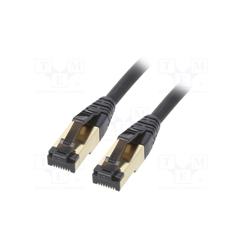 1 pcs x GEMBIRD - PP8-LSZHCU-BK-10M - Patch cord, S/FTP, Cat 8, stranded, Cu, LSZH, black, 10m, 27AWG