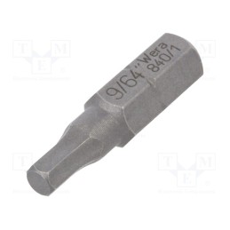 1 pcs x WERA - 5135069001 - Screwdriver bit, Hex Plus key, HEX 9/64', Overall len: 25mm