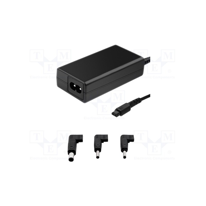 1 pcs x QOLTEC - 51762 - Power supply: switched-mode, 19.5VDC, 3.34A, 65W, for notebooks