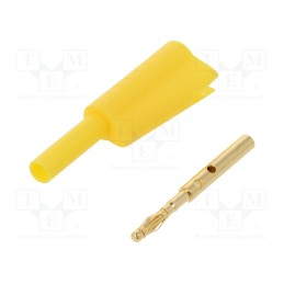 1 pcs x CLIFF - FCR7366Y - Plug, 2mm banana, 10A, 30VAC, 60VDC, yellow, Connection: soldered