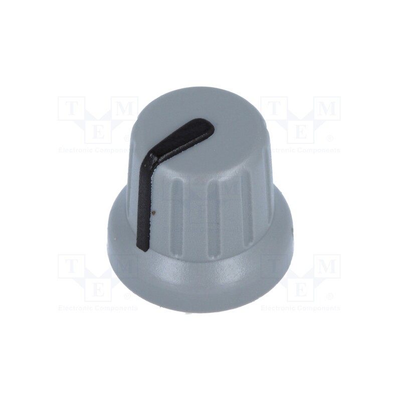2 pcs x SR PASSIVES - GMN-4SBK - Knob, miniature,with pointer, ABS, Øshaft: 6mm, Ø16x14mm, grey