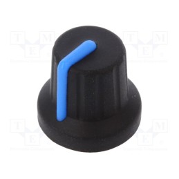 2 pcs x CLIFF - FC72603S - Knob, with pointer, rubber,plastic, Øshaft: 6mm, Ø16x15.1mm, black