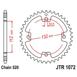 Rear sprocket 38z atv quad kymco mxu kxr maxxer 250