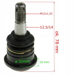 Lower wishbone end pin atv quad bashan eagle loncin shineray 200 250