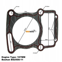 Cylinder gasket bashan 250 water bs250s 11b