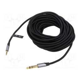 1 pcs x VENTION - BAUHL - Cable, Jack 3.5mm 3pin plug,Jack 6,3mm 3pin plug, 10m, black