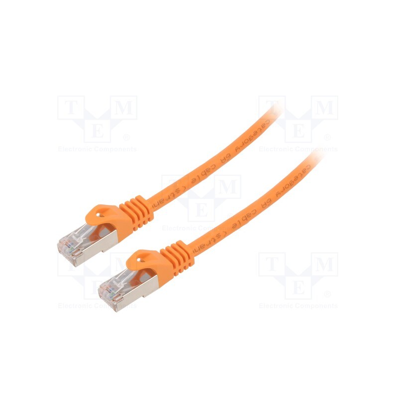 1 pcs x GEMBIRD - PP6A-LSZHCU-O-10M - Patch cord, S/FTP, 6a, solid, Cu, LSZH, orange, 10m, 27AWG