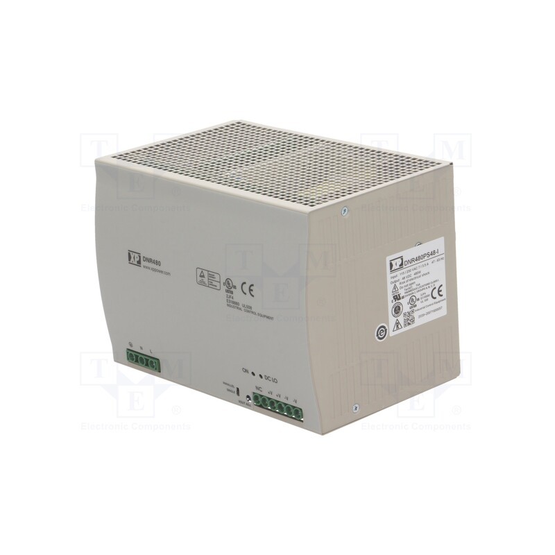 1 pcs x XP POWER - DNR480PS48-I - Power supply: switched-mode, for DIN rail, 480W, 48VDC, 10A, 90%