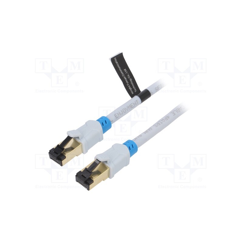 1 pcs x VENTION - VAP-A06-S075 - Patch cord, S/FTP, 6, OFC, PVC, grey, 0.75m, RJ45 plug,both sides