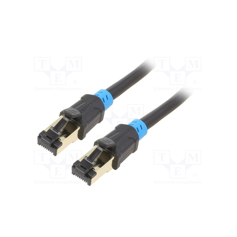 1 pcs x VENTION - VAP-A06-B500 - Patch cord, S/FTP, 6, Cu, PVC, black, 5m, RJ45 plug,both sides