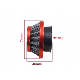 Air filter cone fi 42mm pocket red bri