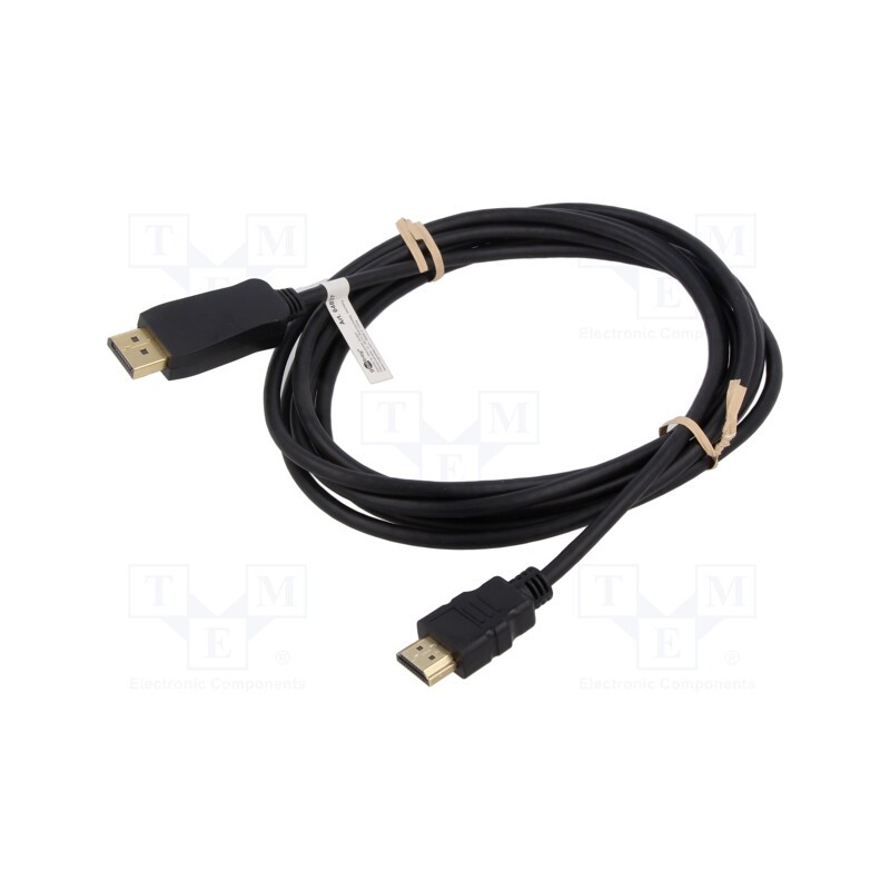 1 pcs x Goobay - 64837 - Cable, DisplayPort 1.2,HDMI 1.4, DisplayPort plug,HDMI plug, 3m