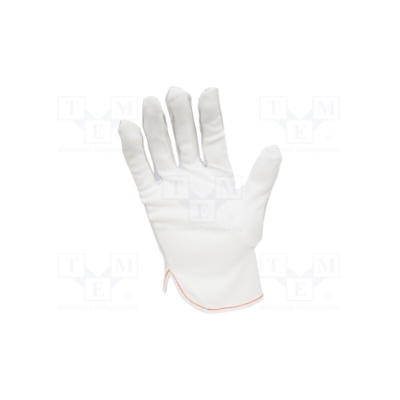 1 set x ANTISTAT - 509-0004 - Protective gloves, ESD, XL, polyester,PVC,carbon fiber, white