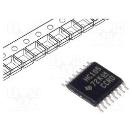 1 pcs x TEXAS INSTRUMENTS - SN74HC165PWR - IC: digital, 8bit,asynchronous,serial output,parallel in, SMD