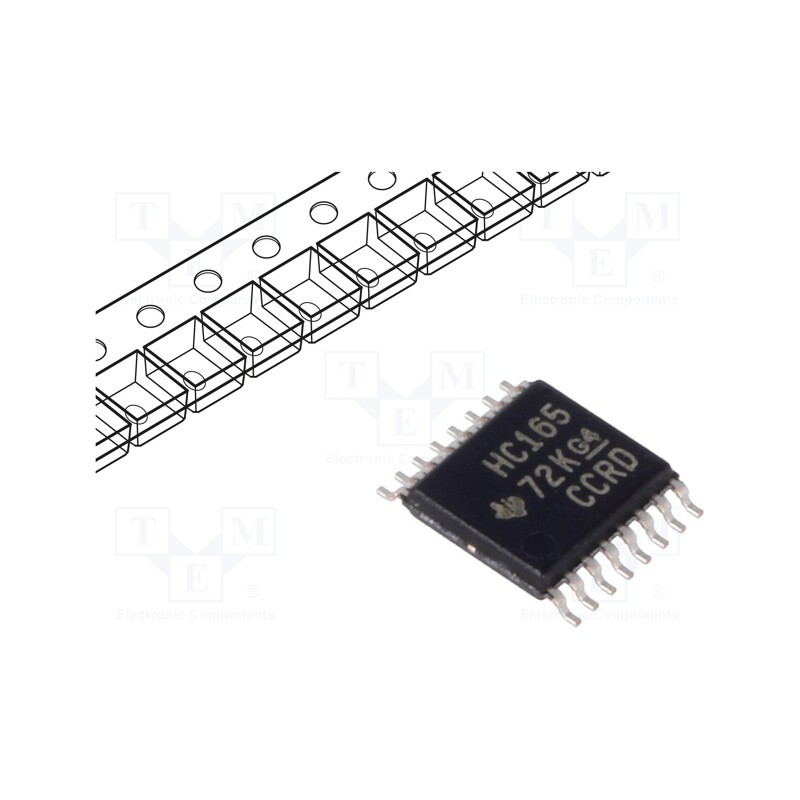 1 pcs x TEXAS INSTRUMENTS - SN74HC165PWR - IC: digital, 8bit,asynchronous,serial output,parallel in, SMD