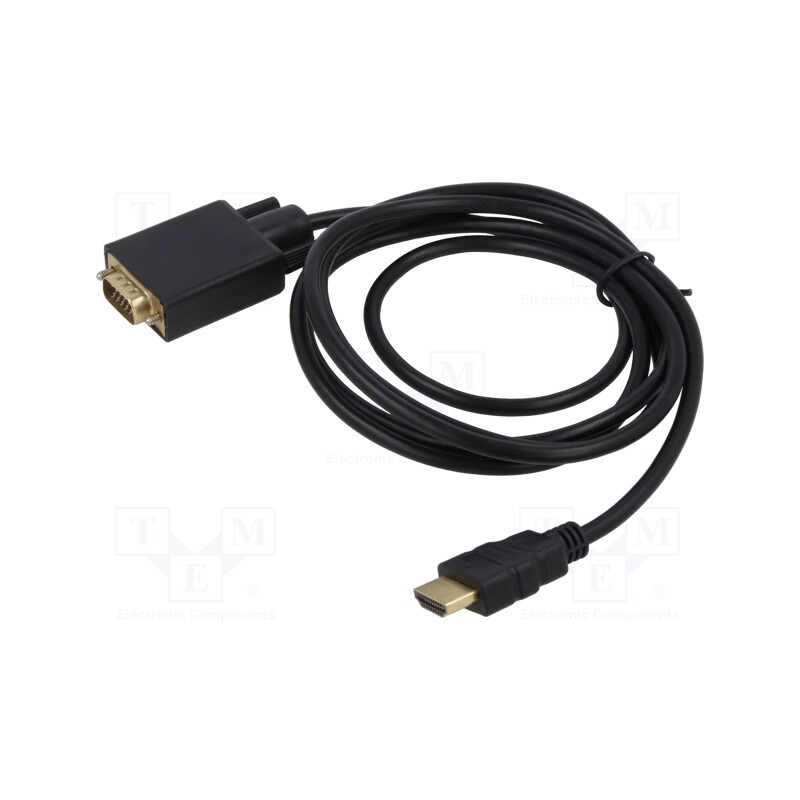 1 pcs x SAVIO - SAVKABELCL-103 - Cable, HDMI 1.4, D-Sub 15pin HD plug,HDMI plug, 1.8m, black