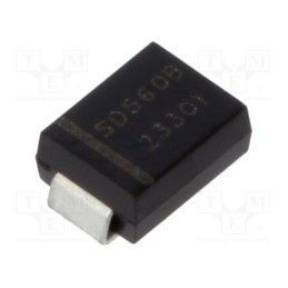 10 pcs x SMC DIODE SOLUTIONS - SD560BTR - Diode: rectifying, SMD, 600V, 5A, SMB, Ufmax: 1.2V, Ir: 9uA,