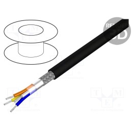 1 rol x ALPHA WIRE - 74007 BK002 - Wire, Alpha Essential Flexing Ethernet,S/FTP, 4x22AWG, 5e, Cu