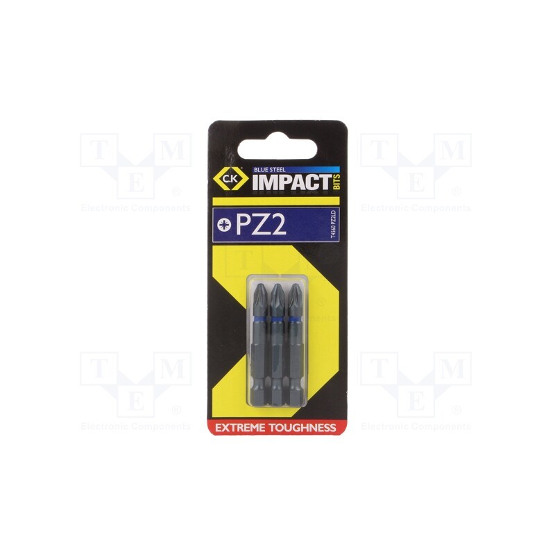 1 set x C.K - T4560 PZ2LD - Screwdriver bit, Pozidriv®, PZ2, Overall len: 50mm, 3pcs.