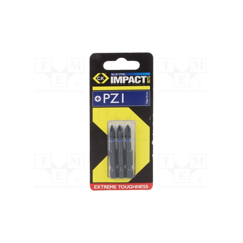 1 set x C.K - T4560 PZ1LD - Screwdriver bit, Pozidriv®, PZ1, Overall len: 50mm, 3pcs.