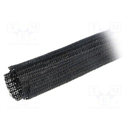 1 rol x ALPHA WIRE - GRP1302IN BLACK 25 FT - Polyester braid, ØBraid : 50.8mm, polyester, black, -70÷125°C