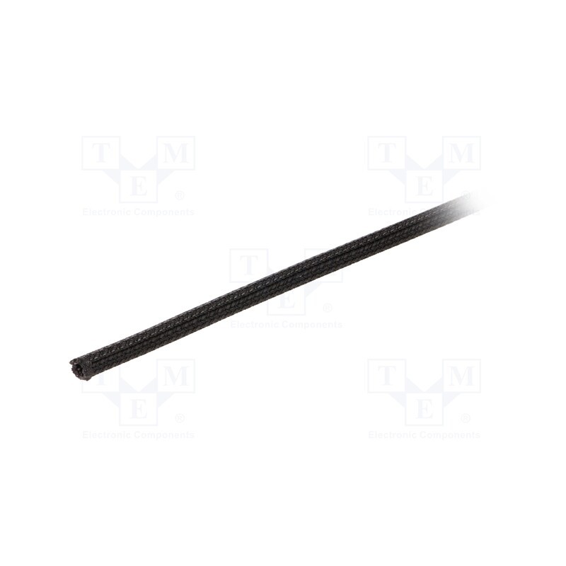 1 rol x ALPHA WIRE - GRP1301/8 BLACK 200 FT - Polyester braid, ØBraid : 3.18mm, polyester, black, -70÷125°C