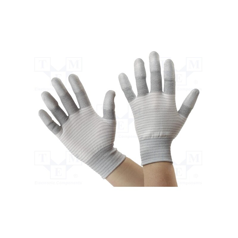 1 set x ANTISTAT - 109-0462 - Protective gloves, ESD, L, polyamide,polyurethane,carbon fiber