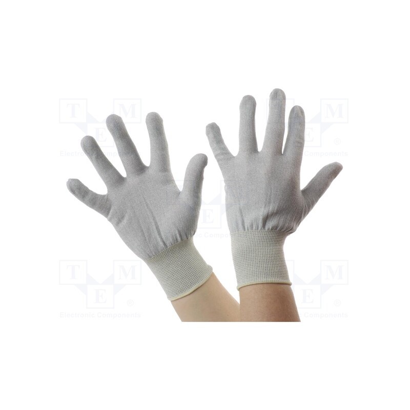 1 set x ANTISTAT - 109-0436 - Protective gloves, ESD, S, Features: dissipative, grey (bright)