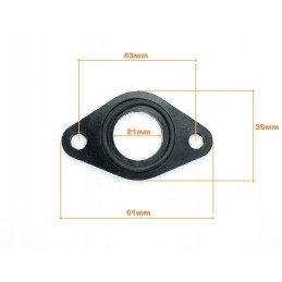 Ebonite gasket for the intake manifold of a moped