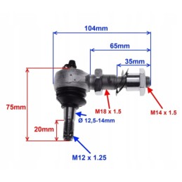 Atv shineray 150 4t front upper wishbone tip