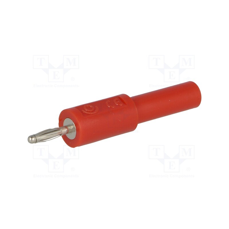 1 pcs x ELECTRO-PJP - ADA204-RT - Adapter, 2mm banana, 10A, 33VAC, 70VDC, red