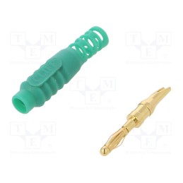 1 pcs x CLIFF - FCR7365G - Plug, 2mm banana, 10A, 30VAC, 60VDC, green, Connection: soldered