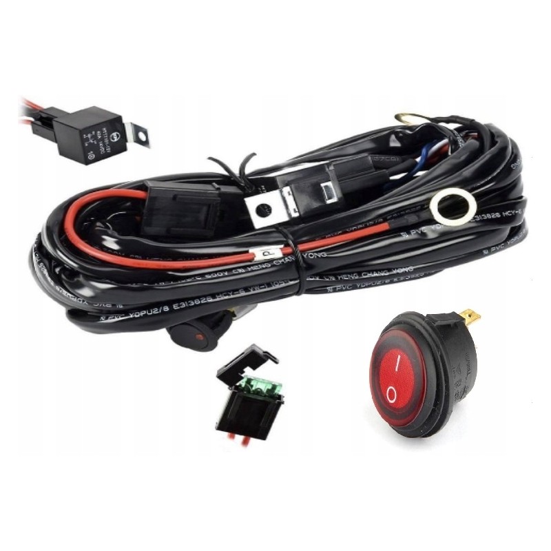 Electrical cables for a LED lamp with a relay