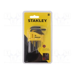1 set x STANLEY - 0-69-251 - Wrenches set, hex key, Plating: black finish, 8pcs.