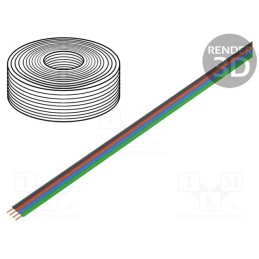 1 rol x DONAU ELEKTRONIK - 419-010 - Wire: ribbon, FBK Toy, 4x0.25mm2, stranded, Cu, PVC, 100V, 10m