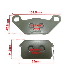 Left rear brake pads from Delta Linhai