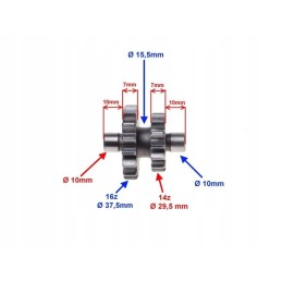 Starter wheel small atv bashan cross 16 14 teeth