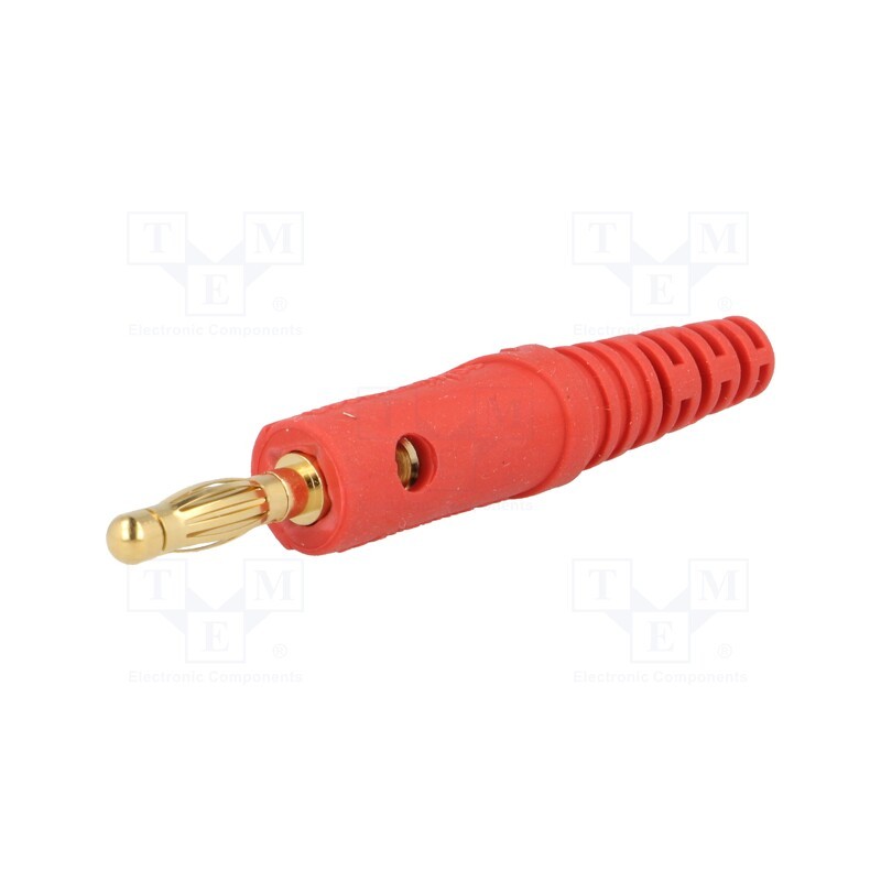 1 pcs x SCHu00dcTZINGER - FK 8 L AU / RT - Plug, 4mm banana, 32A, 33VAC, 70VDC, red, Max.wire diam: 4mm, 2.5mm2