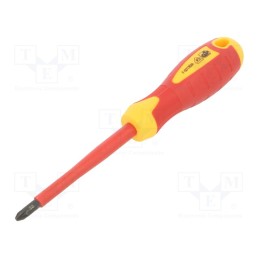 1 pcs x Hu00d6GERT TECHNIK - HT1S944 - Screwdriver, insulated, Pozidriv®, PZ2, 100mm, 1kVAC, tool steel