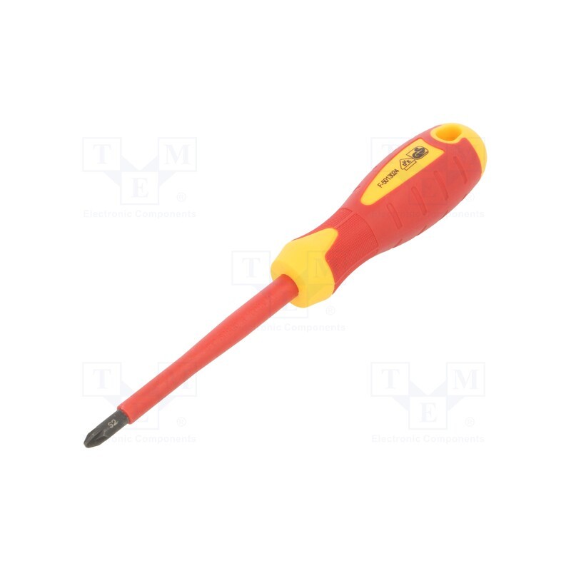 1 pcs x Hu00d6GERT TECHNIK - HT1S944 - Screwdriver, insulated, Pozidriv®, PZ2, 100mm, 1kVAC, tool steel
