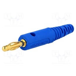 1 pcs x SCHu00dcTZINGER - FK 8 L AU / BL - Plug, 4mm banana, 32A, 33VAC, 70VDC, blue, Max.wire diam: 4mm