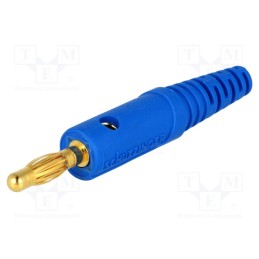 1 pcs x SCHu00dcTZINGER - FK 82 L AU / BL - Plug, 4mm banana, 10A, 33VAC, 70VDC, blue, Max.wire diam: 2mm