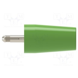 1 pcs x SCHu00dcTZINGER - SURB 2112 NI / GN - Adapter, 4mm banana, 32A, green, 40.4mm, nickel plated