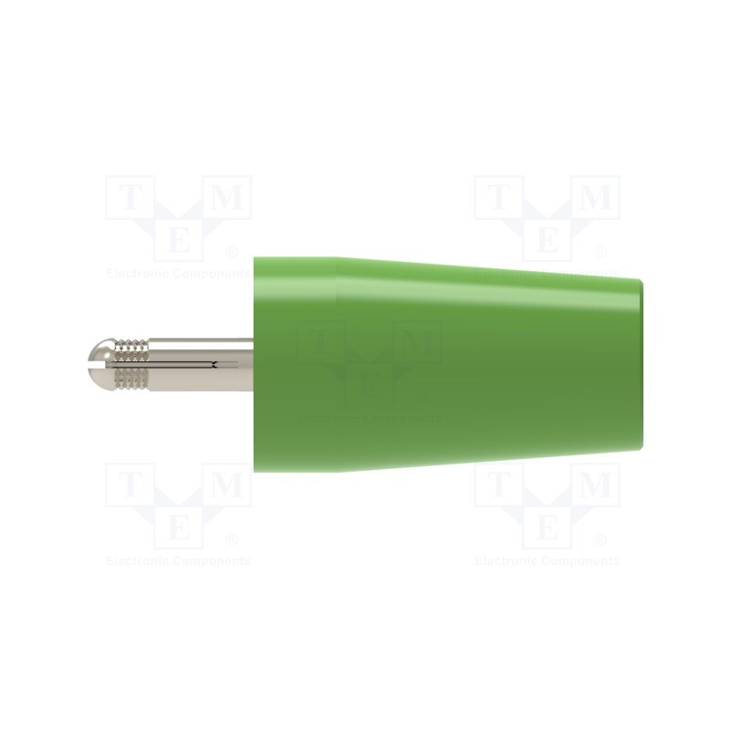 1 pcs x SCHu00dcTZINGER - SURB 2112 NI / GN - Adapter, 4mm banana, 32A, green, 40.4mm, nickel plated